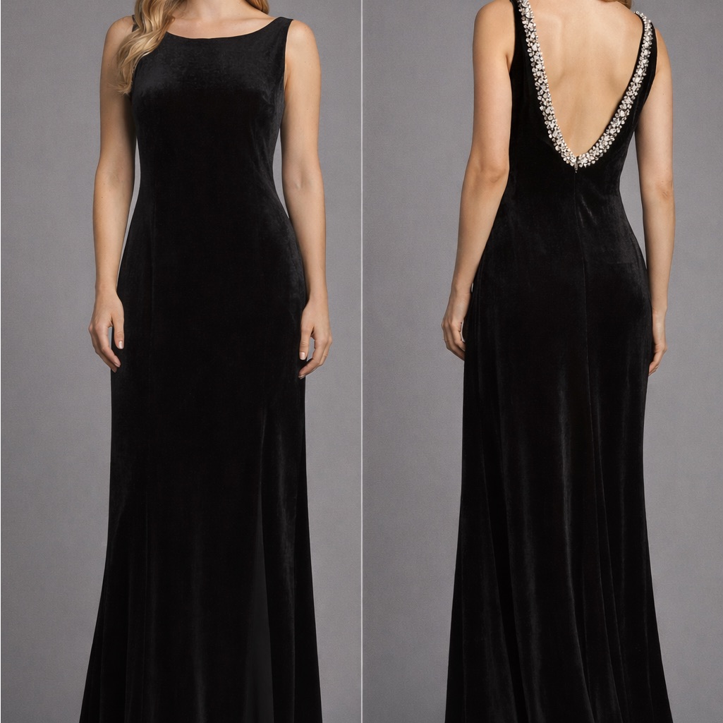 Macy's Black Backless Gown